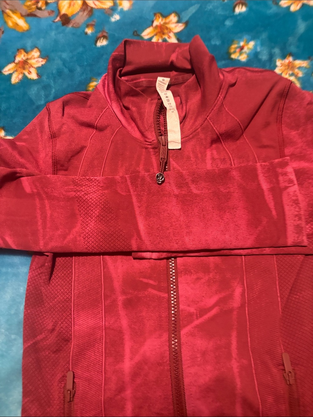 lululemon athletica Deep Red Zip Bomber Jacket